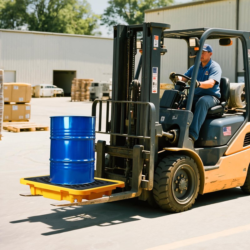 Cjgyz Spill Containment Pallet 26.4"x26.4"x6" - Anti-Slip Leakproof Detachable Plastic