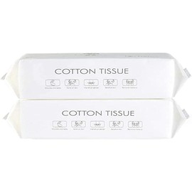 200 hojas Desechable Toalla Facial, Fibra de Algodón Limpiador Facial Desmaquillador Algodón