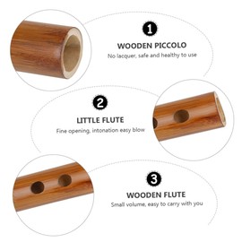 Gatuida Wooden Piccolo Flute Small Bamboo Instrument for Beginners Easy to Carry Fine Intonation Traditional Chinese Dizi for Music Classes