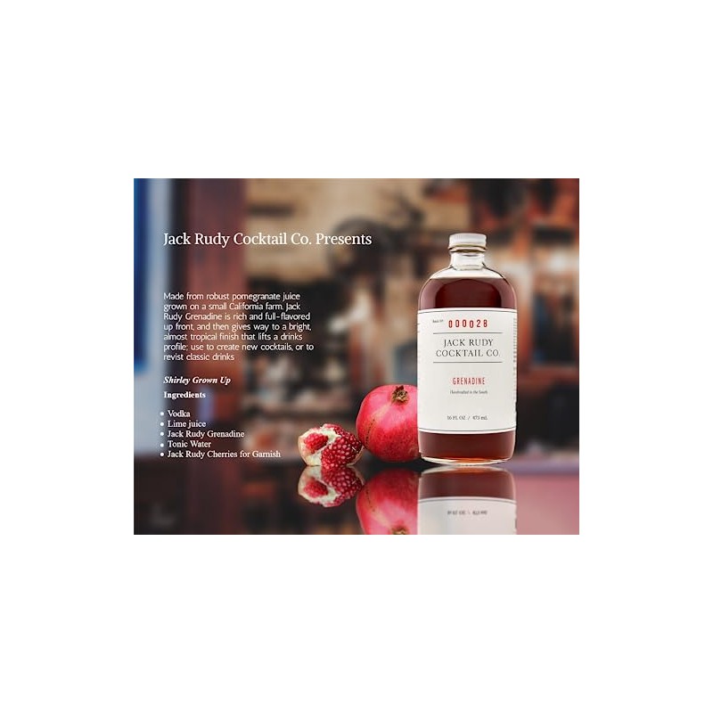 Jack Rudy Grenadine Cocktail Syrup | 16 fl oz |