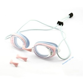 [Soarea] Myopia Swimming Goggles for Kids/Adults, Prescription Swim Goggles, Anti-Fog, UV Protection, Adjustable Swim Goggles, Myopia, Girls, Boys, Leak Proof, Unisex, -2.0-5.0 (Light Blue, -3.5)