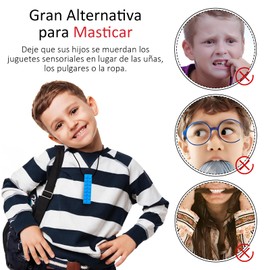 Collar Mordedor Sensorial(6PCS), Collar Sensorial para Masticar, Hecha de Silicona de Grado Alimenticio, Collar Mordedor para con TDAH, Autismo, TPS, Estimulación Oral Motora