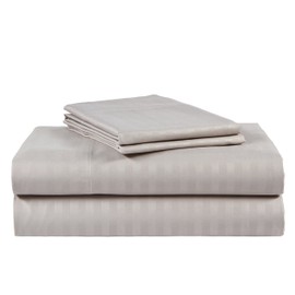 Ruthy's Textile 400-Thread-Count-Cotton-Sateen-Queen-Sheet-Set-Set-of-4-Silver