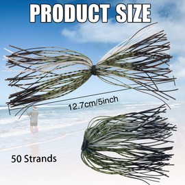 Silicone Jig Skirts Fishing DIY Rubber Fish Lures, 12/24 Bundles 50 Strands Spinnerbaits Replacement Fishing Skirts Multiple Color Spoon Blade Squid Skirts Casting Jigs Football (Type A+ Type B-24PCS)