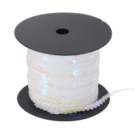 sourcing map 100 Yard Flat Sequin Strip, 6mm Paillette Sequins String Ribbon Roll Spangle Flat Sequin Strip for Crafts Embellishments Sewing Costume Accessories, Gradient White