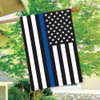 Thin Blue Line Police House Flag Patriotic Emergency Services 28"