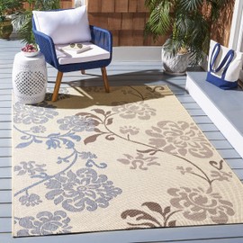 Safavieh Courtyard Collection CY4027B Indoor/ Outdoor Area Rug, 8' x 11', Natural Brown / Blue