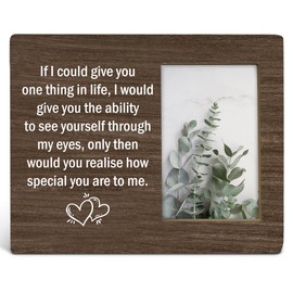 TSUYAWU Valentines Day Gifts for Couples, Romantic Gifts for Boyfriend Husband Girlfriend Wife, If I Could Give You One Thing in Life Wood Picture Frame 8 x 10 Inch Tabletop and Wall Mounting