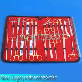 ODM 52 PCS GOLD HANDLE+O.R GRADE AUTOCLAVABLE MINOR SURGERY SURGICAL INSTRUMENTS KIT