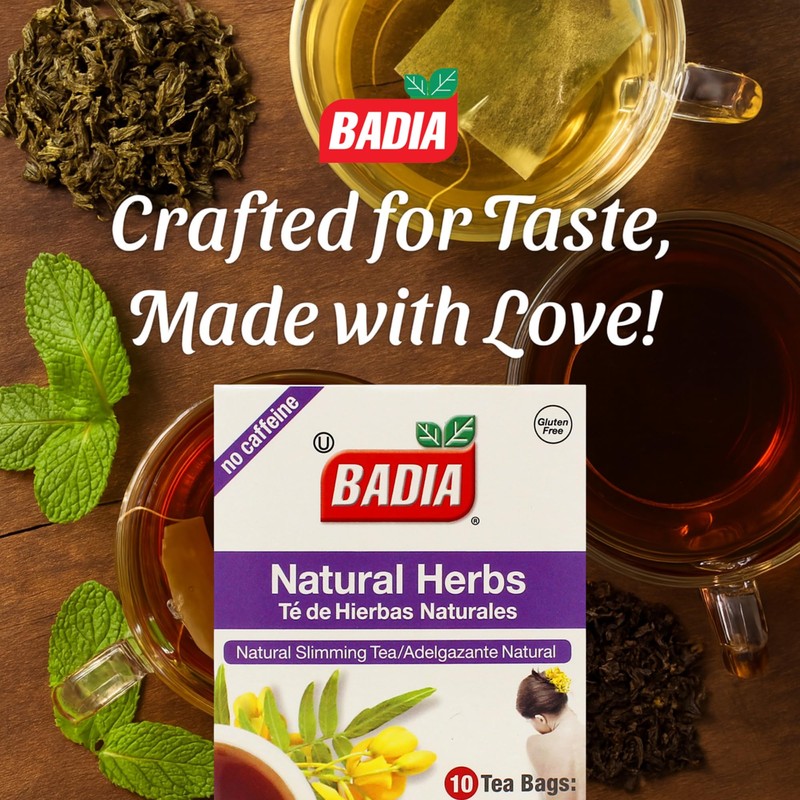 Badia Natural Herbs Tea, 10 Bags – Herbal Blend, Refreshing