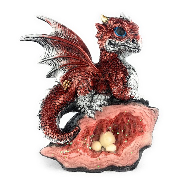 Ain’t It Nice Dragon Statue Medieval Baby Dragon with Crystal