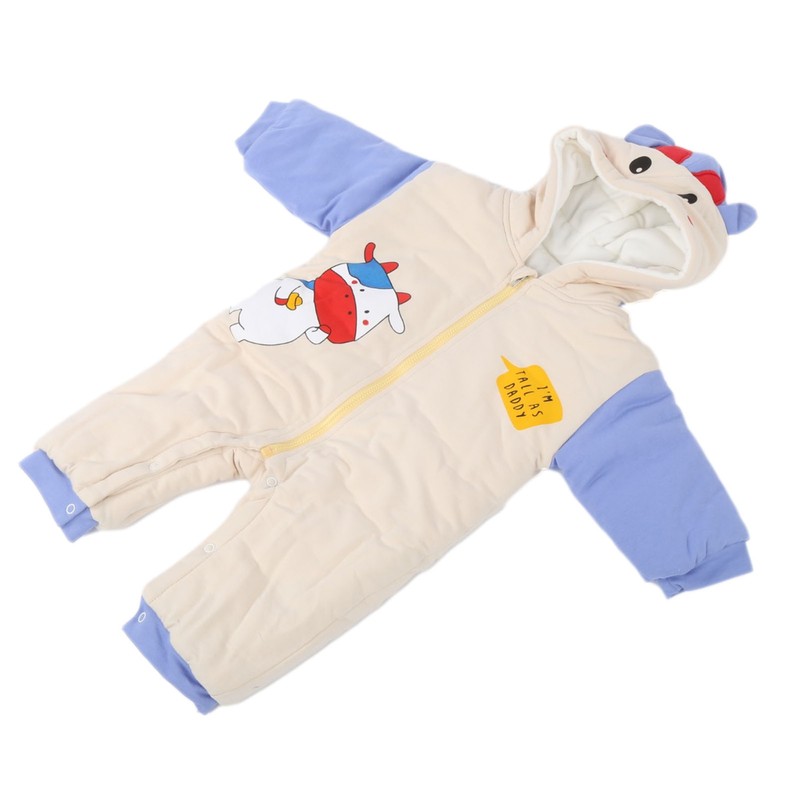 Winter Thickening Baby Cartoon Romper Children Infant Baby Hooded Romper