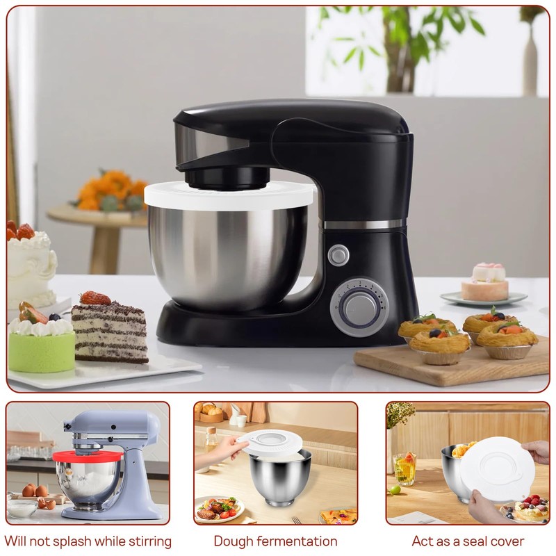 3 Pcs Silicone Mixer Bowl Cover Compatible with KitchenAid 4.5-5