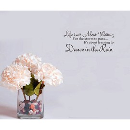 ADECALS Life Isnt About Waiting for The Storm to Pass Its Learning to Dance in The Rain Wall Sticker Removeable Quote Vinyl Wall Art Decals