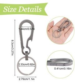 UFURMATE Titanium Keychain with Detachable Keyring 1 Pack Multifunctional Carabiner Clip Bottle Opener Heavy Duty EDC Key Holder Quick Release Key Chain for Men and Women