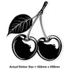Extra Large 460mm 'Cherries with Leaf' Permanent Sticker Decal for