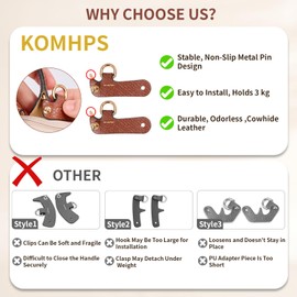 KOMHPS 2025 Purse Straps Replacement, Leather Handbag Crossbody Shoulder Strap Adjustable for Tote Bag Woman