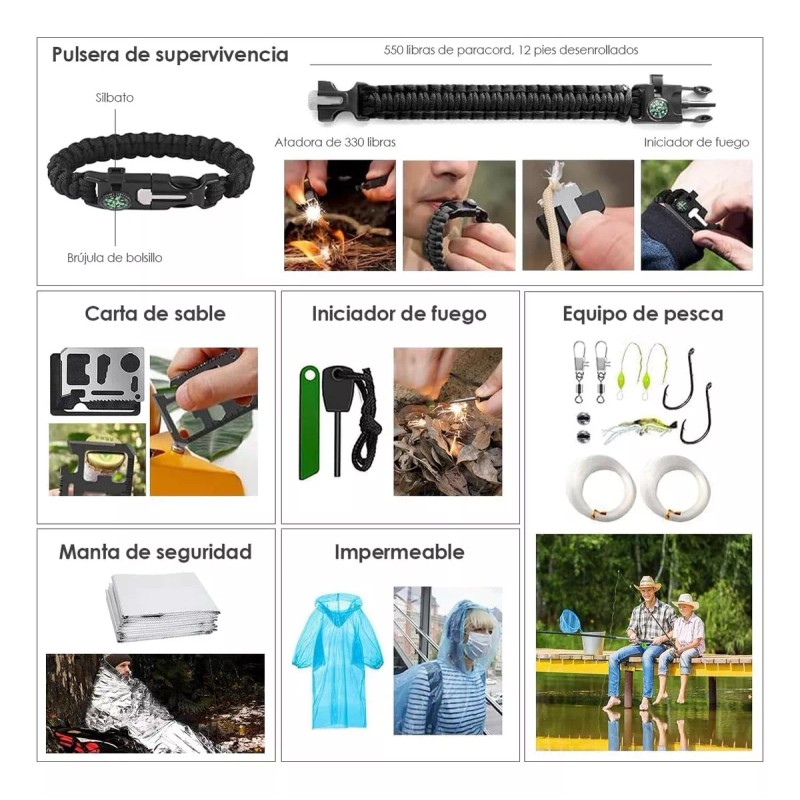 1 Kit De Supervivencia De Emergencia Para Camping 29 En1