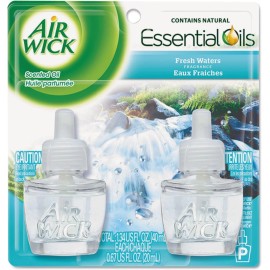 Air Wick, Plug in Scented Oil 2 Refills, Fresh Waters, 1.34 Oz (Pack of 2)
