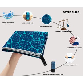 Style Slice Beach Towels for Adults Extra Large, Microfibre Beach Towel Quick Dry Light Travel Towels Swimming Towel 200x90cm