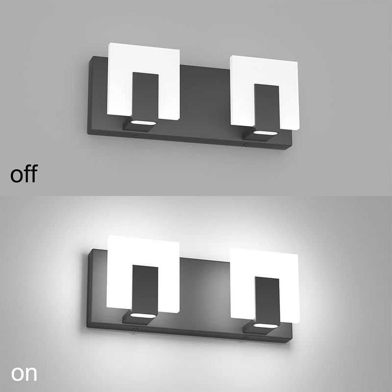 Aipsun 2 Lights Modern Black Vanity Light Up and Down