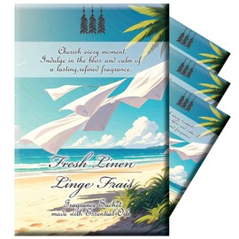 Fresh Linen Scented Sachets (4-Pack) – 30g Each – Long-Lasting Fragrance for Drawers, Closets, Cars, and Travel – Discreet Deodorizing Packets