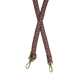 Joy Susan Women's Fashon Crossbody Purse Replacement Strap - 1 Inch Wide Red Tonal Geo Embroidered Guitar Strap