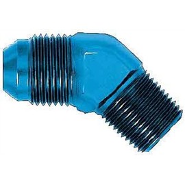 Aeroquip FCM2026 45 deg. Male AN To Pipe Adapter -16AN Male 1 in. Pipe Size Aluminum Blue Anodized 45 deg. Male AN To Pipe Adapter