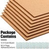Crtiin 8 Pcs Square Cork Board Tiles 12"x12" 1/4" Thick