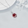 YAFEINI 925 Sterling Silver Red Agate Necklace Filigree Teardrop Pendant