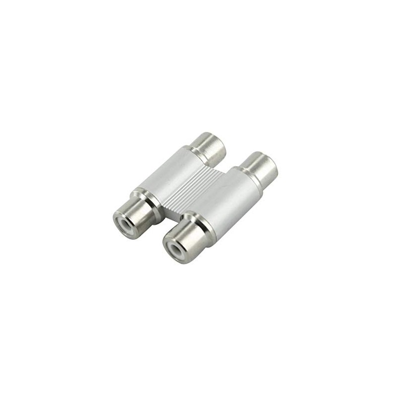 2 RCA Shielded Cable Joiner Adaptor Plug Metal Home Hi-Fi