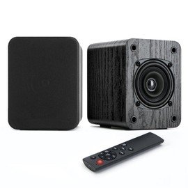 Saiyin Powered Bluetooth Bookshelf Speakers, 40W Record Player Speakers with 3'' Dual Cone Drivers for Full Range in Powerful Sound, Stereo Speakers for Turntable PC TV AUX/Optical/TV-ARC Input