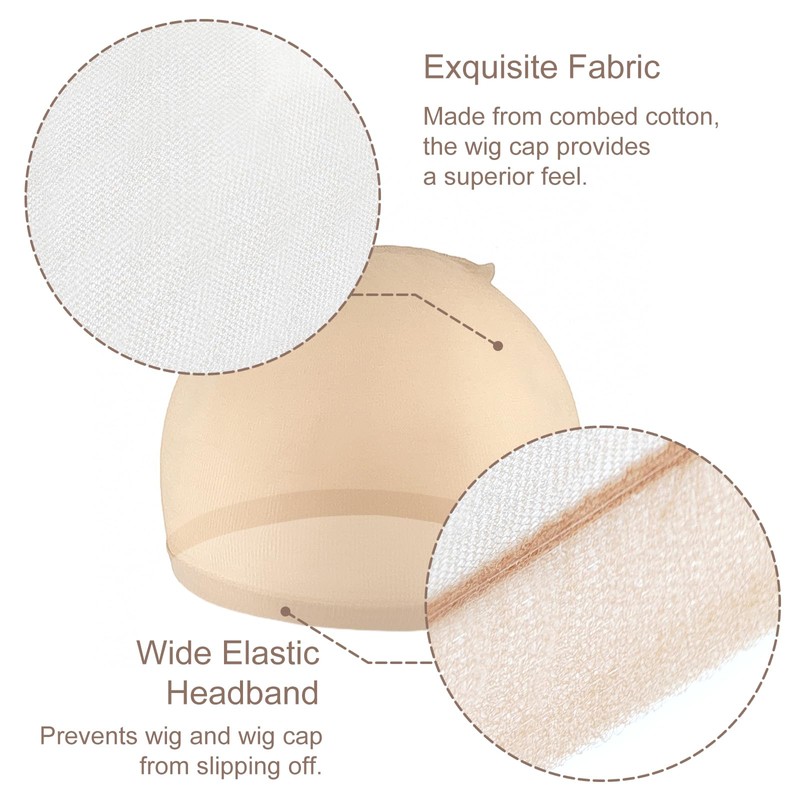Jaasuee 8-Pack HD Wig Caps - Invisible, Sheer, Ultra-Thin Stretchy
