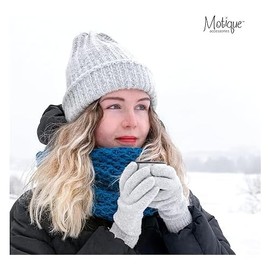 Motique Accessories Ladies Gloves Magic Knit Gloves for Women Solid Colors - Navy