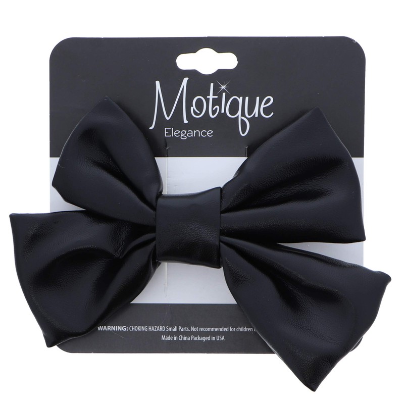 Holiday Hair Bow Shiny Foil 4.75 inch Black