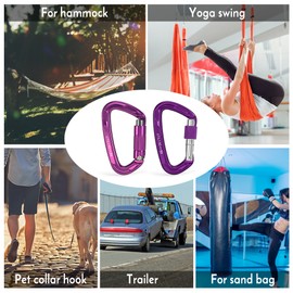 24KN Twist Locking Gate Carabiner Heavy Duty Auto Lock Carabiner Outdoor D-ring Buckle Climbing Rappelling Canyoning Hammock Locking Clip