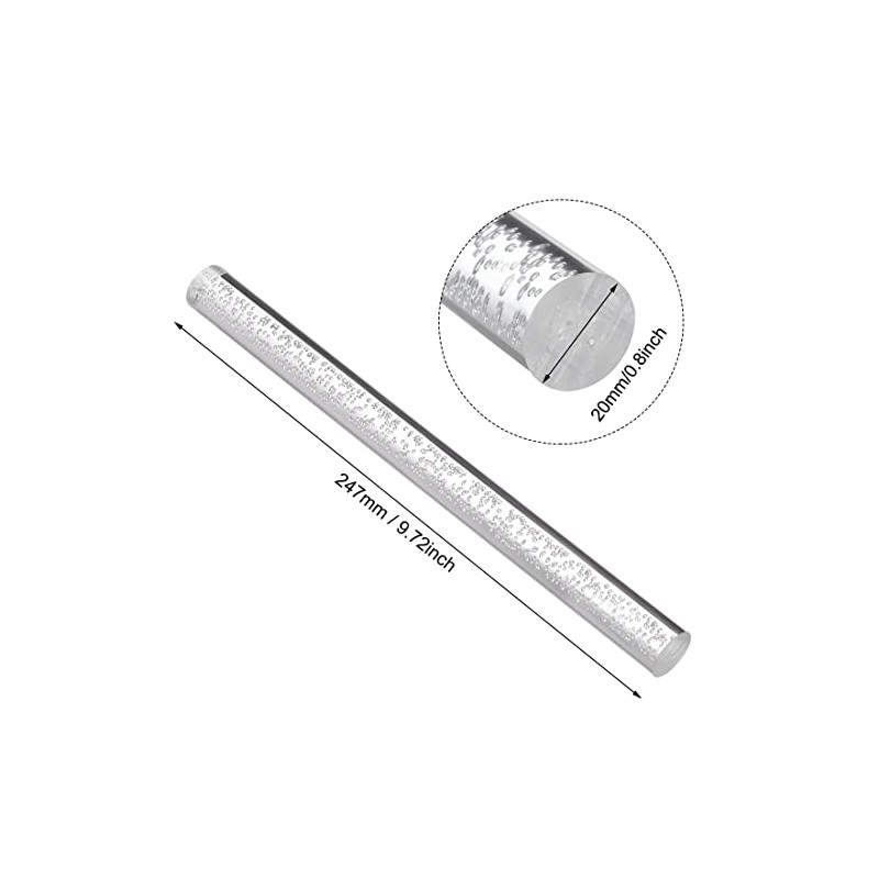 uxcell Acrylic Round Rod,Clear,3/4 Inch Diameter 10inch(247mm) Length,Solid Plastic PMMA