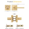 3 Sets Entry Door Handle and Single Cylinder Deadbolt Lock