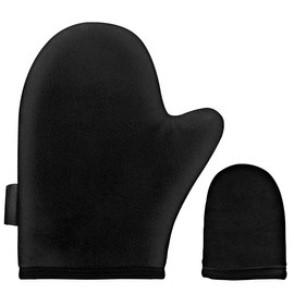 Sunless Tanner Self Tanning Mitt - Thumb, Streak-Free, Velvety Soft, Reusable, Face & Body, Great for Foam, Mousse, Gradual Lotion & Drops Bath Hand Personal Smooth Washable Dark Self Tan Gradual Kit tanning  glove Skincare body scrubber - Color: face + 
