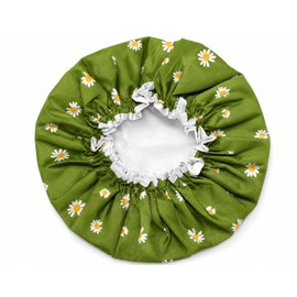 SARG Premium Double Layer Shower Cap for Women with Cool Green Design- Reusable Shower Cap for Hair - Waterproof Plastic Cap - Shower Caps for Long, Short and Curly Hairs
