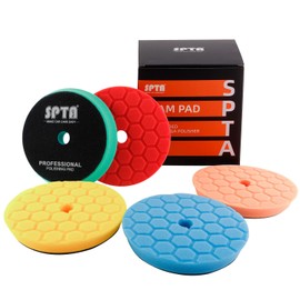 SPTA 150mm Polierpad Hex-Logic Polierschwämme Wachs Schwämme Auto Polierschwamm Polierpad Polieren Pad Schwamm Polierschaum Set für Exzenter Poliermaschine Schleifmaschine