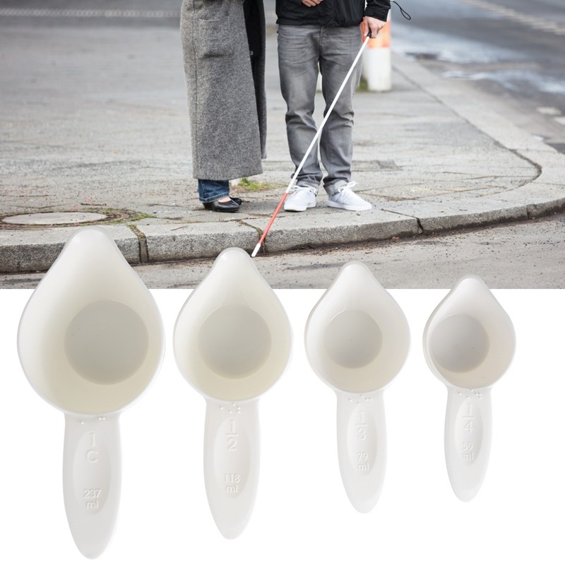 4Pcs/Set Portable Braille Measuring Spoon Cup Kitchen Cooking Baking Tool