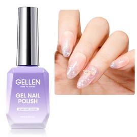 GELLEN Sheer Pink Gel Nail Polish, 18ml Milky Pink Glitter Gel Polish for U V Light, Long-Lasting Soak off LED Cured, for Salon Use Home DIY