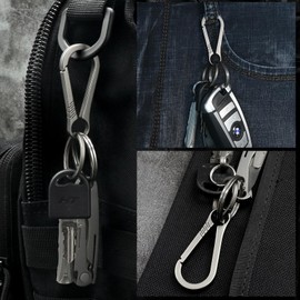 KCFEV Titanium Carabiner, Minimalist Key Ring, Key Clip, EDC Quick Release Hook