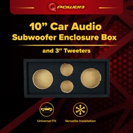 Q Power CH103S Quad Speaker Enclosure for 10-Inch Midrange Speakers and 3-Inch Tweeters, Car Audio Box with Carpet Exterior