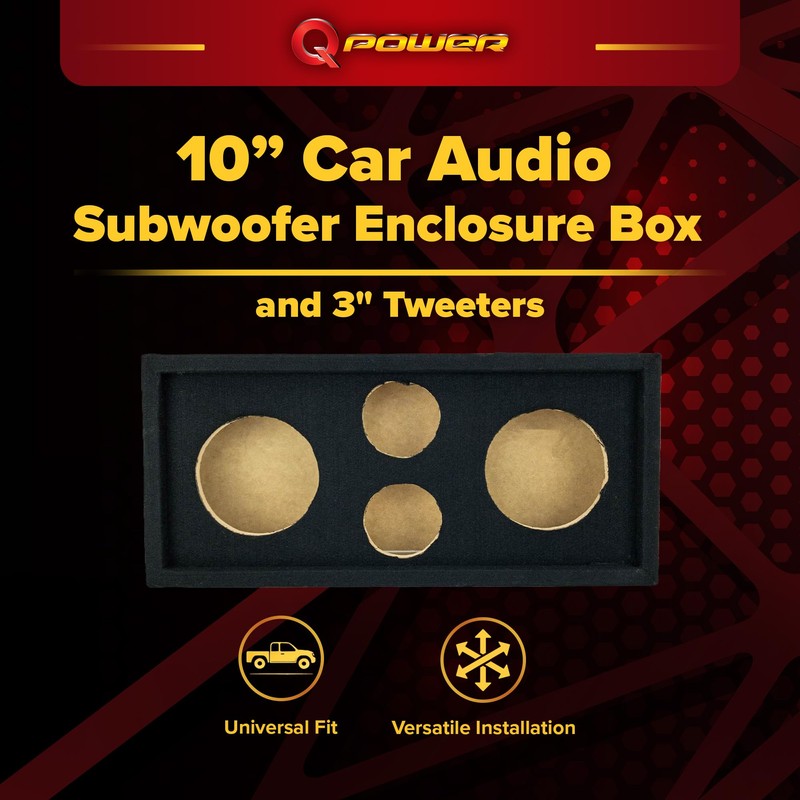 Q Power CH103S Quad Speaker Enclosure for 10-Inch Midrange Speakers
