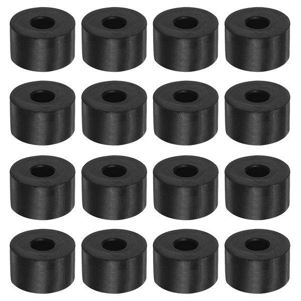 sourcing map 16pcs Rubber Spacer 1.2 Inch OD 0.4 Inch ID 0.6 Inch Thick Neoprene Round Anti Vibration Isolation Pads Isolator Rubber Washers Bushings for Home Cars Boat Accessories, Black