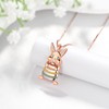 Aurora Tears Bunny Rabbit Easter Egg Necklace 925 Sterling Silver