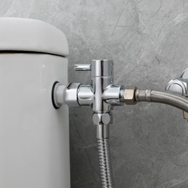 Tecmolog DSF007D 3-Way Brass Diverter Valve 3/8 Inch - 12/17 for Toilet Bidet Chrome