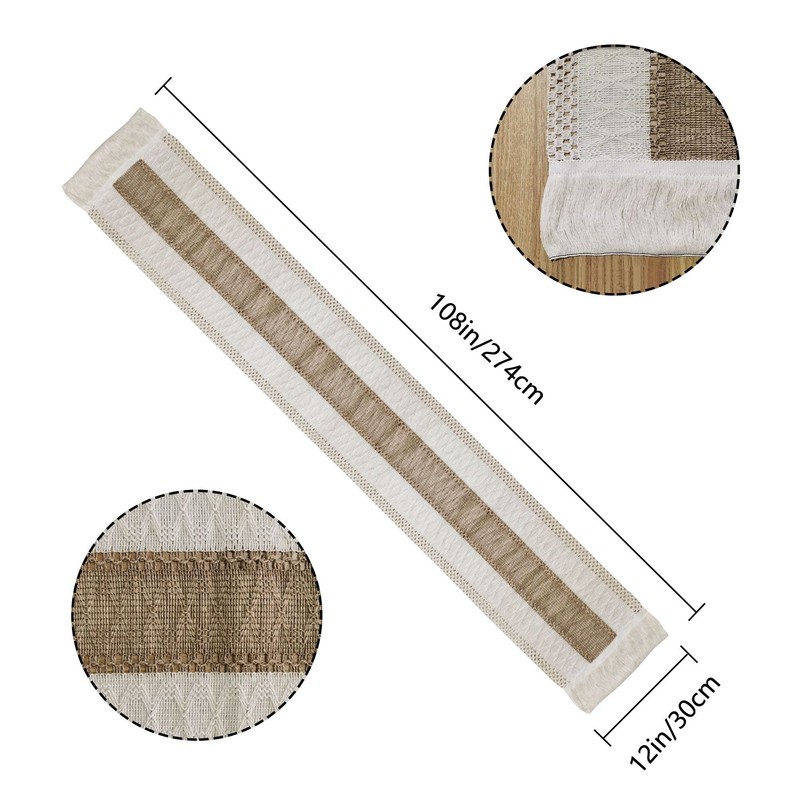 Macrame Table Runner 30 x 274 cm Beige Boho Jute